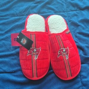 NFL Red and White Slippers with Team Emblem